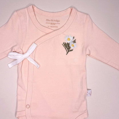 Bamboo/Organic Cotton Freya Long Sleeve Bodysuit - Peach