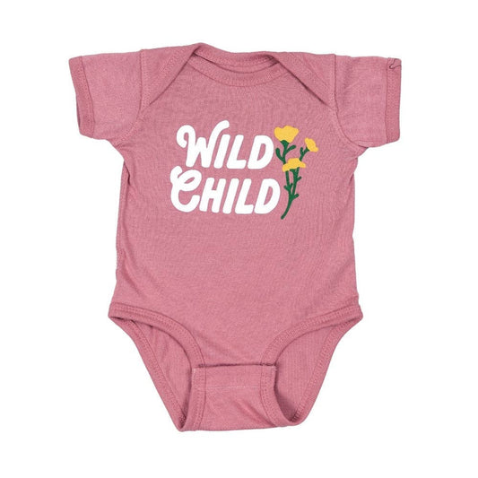 Wild Child Baby Bodysuit | Dusty Rose