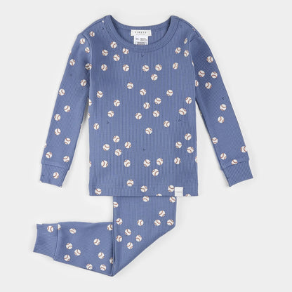 Baseball Print on Royal Blue PJ Set