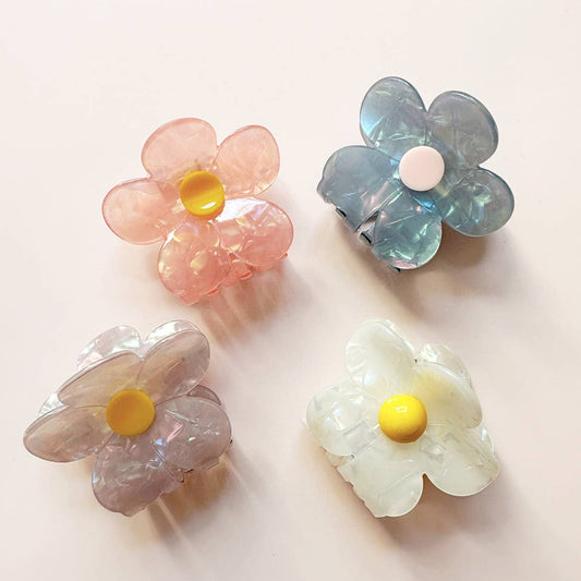2024 Small Iridescent Spring Flower Hair Claw (4 colors)