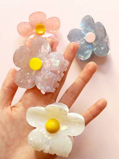 2024 Small Iridescent Spring Flower Hair Claw (4 colors)