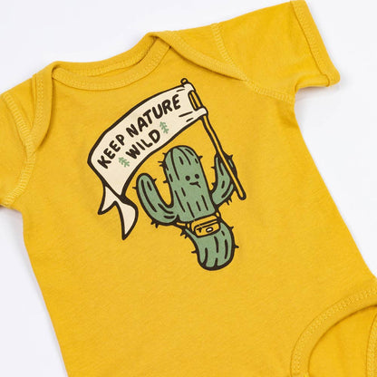 Happy Camper Saguaro Baby Bodysuit | Mustard