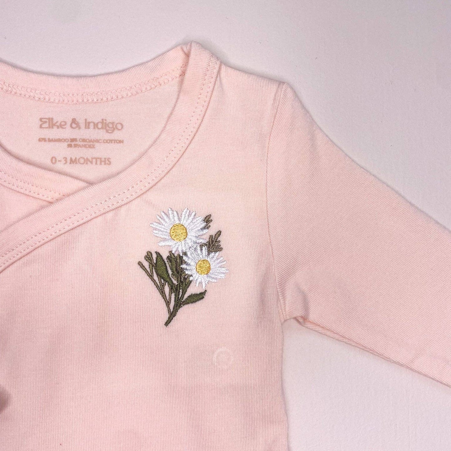 Bamboo/Organic Cotton Freya Long Sleeve Bodysuit - Peach