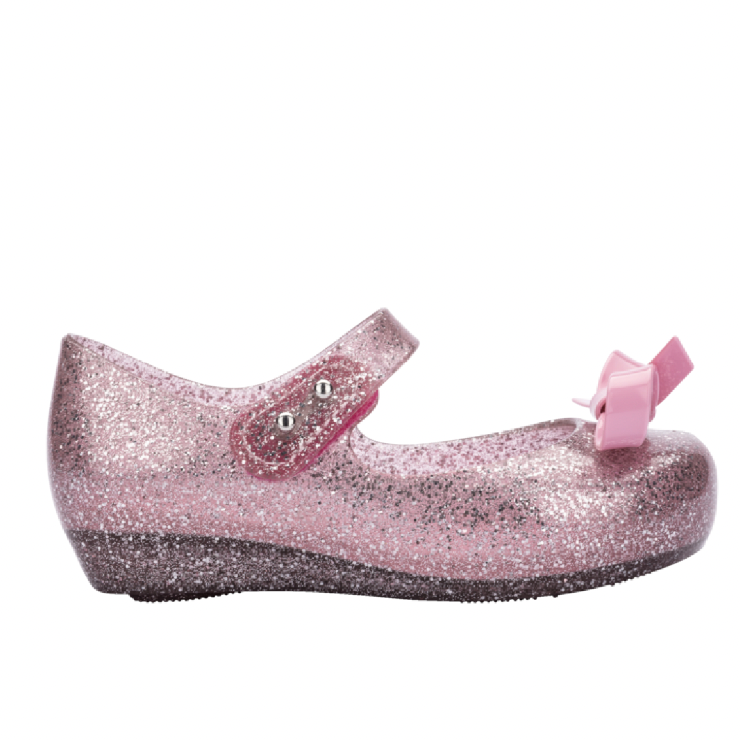 Mini Melissa Ultragirl Bow Shoe in Pink Glitter