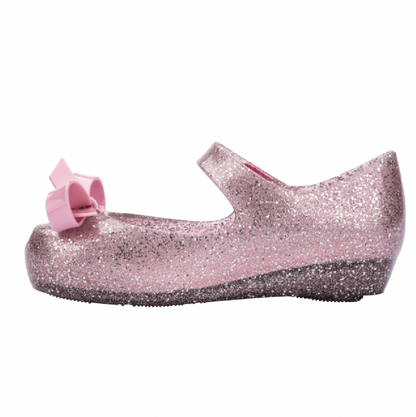 Mini Melissa Ultragirl Bow Shoe in Pink Glitter