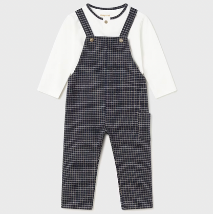 Checkered Baby Dungaree Set