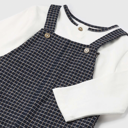 Checkered Baby Dungaree Set