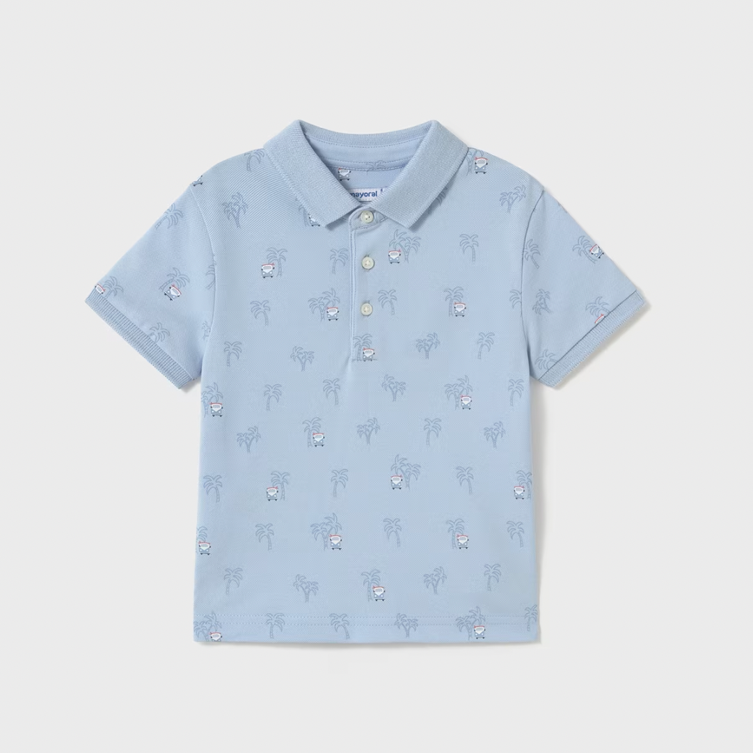 Blue Palm Tree Polo Shirt for Baby