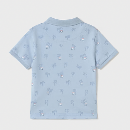 Blue Palm Tree Polo Shirt for Baby