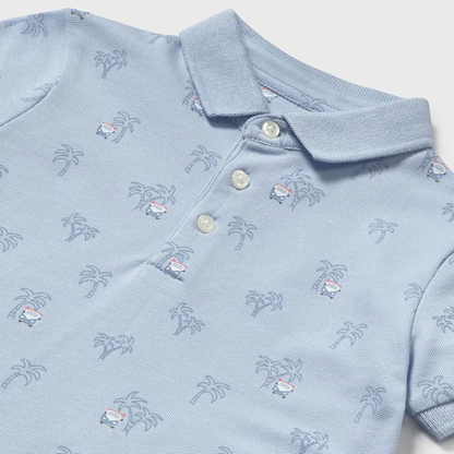 Blue Palm Tree Polo Shirt for Baby