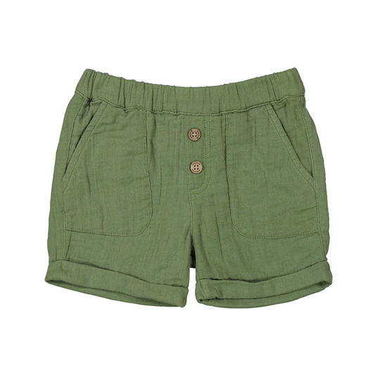 Sage Muslin Shorts for Baby