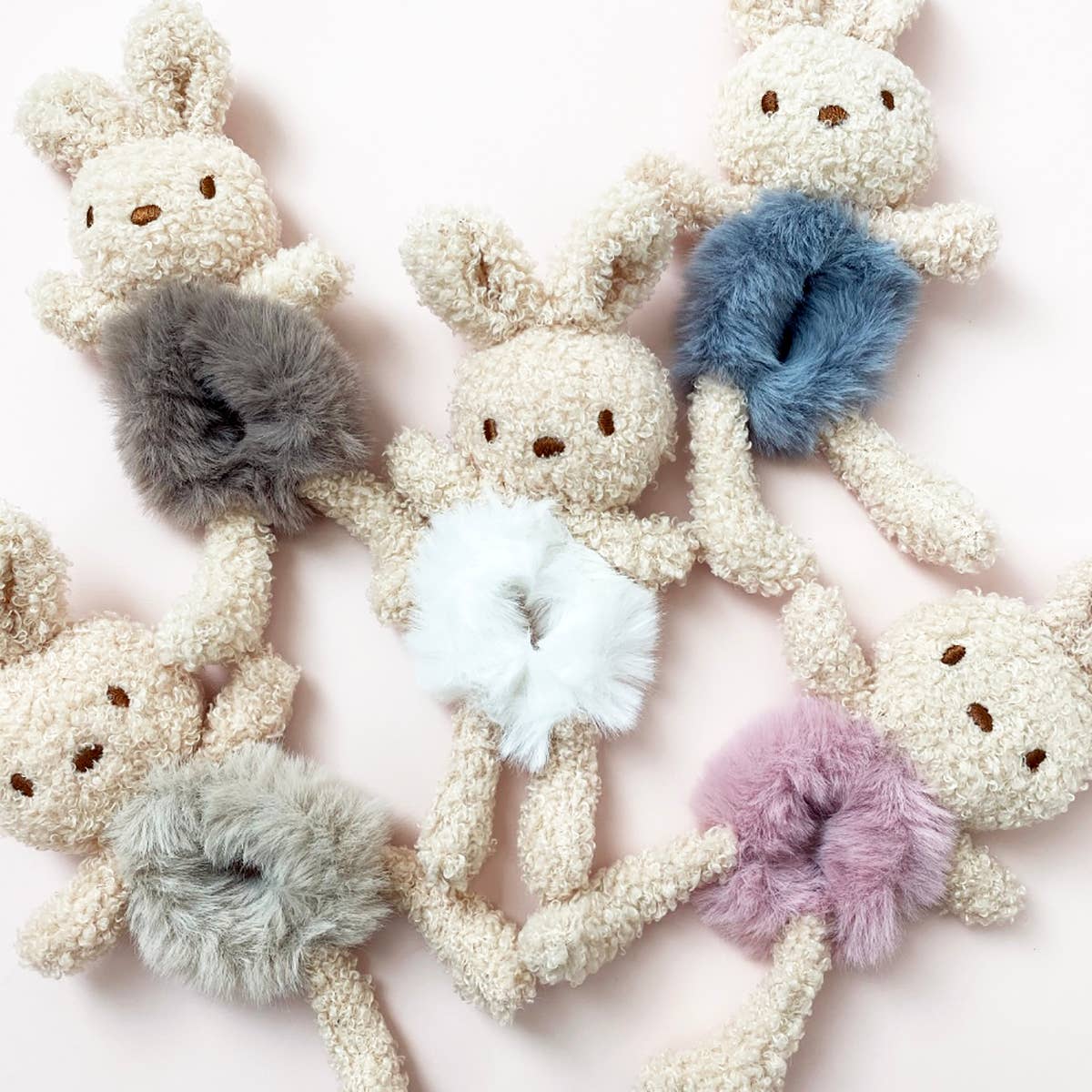 Girl's Kid's Children's Stuffed Animal Bunny Scrunchie