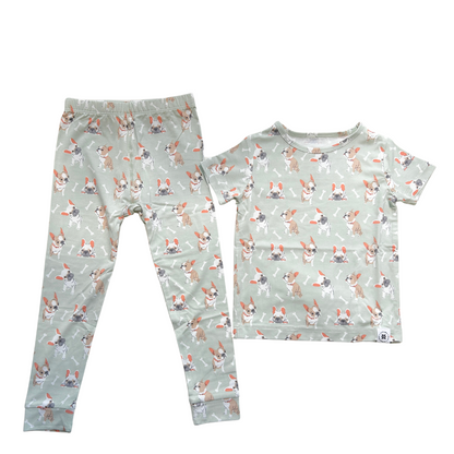 Big Kid Pajama S/S - Frenchie Fun